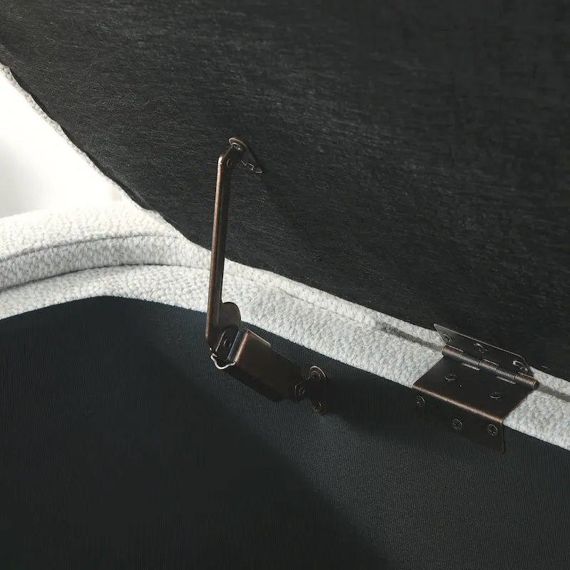 Banc de rangement capitonné en chenille avec pieds tournés pour espaces élégants