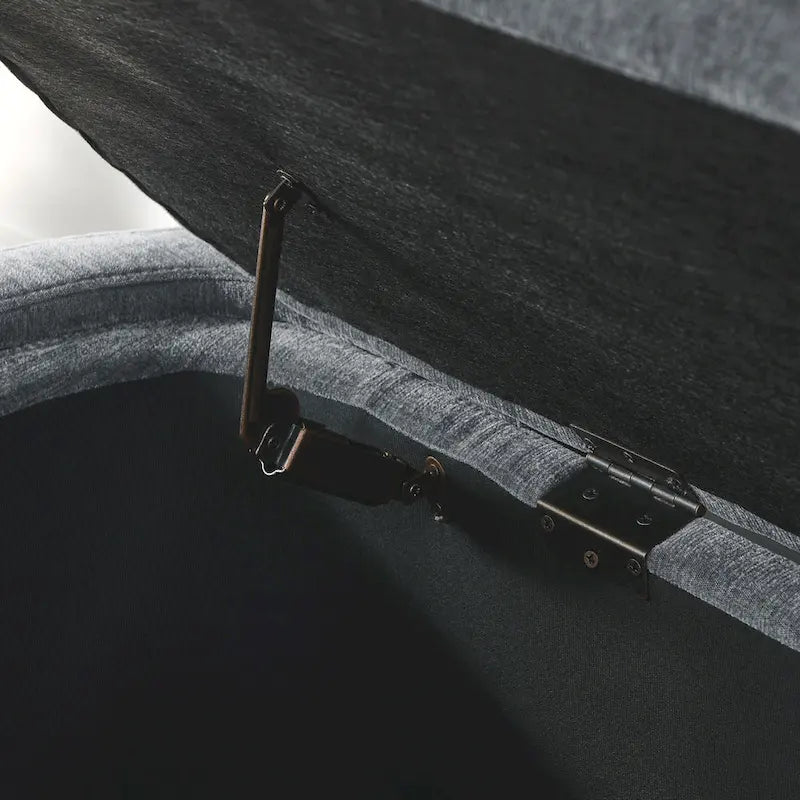 Banc de rangement capitonné en chenille avec pieds tournés pour espaces élégants