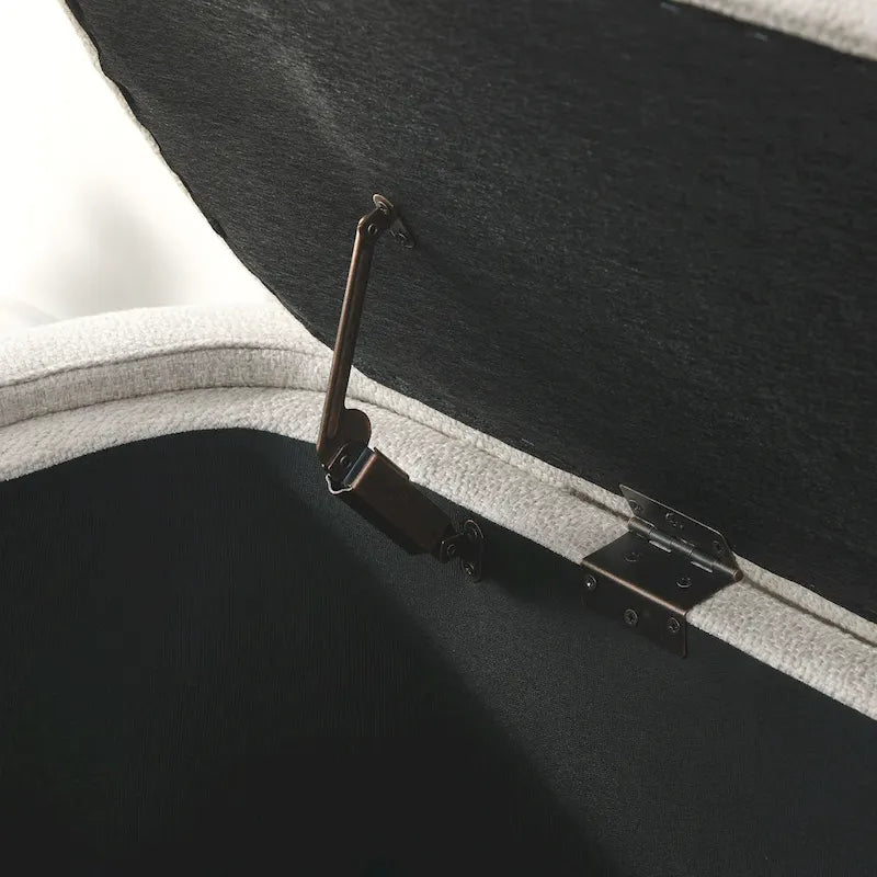 Banc de rangement capitonné en chenille avec pieds tournés pour espaces élégants