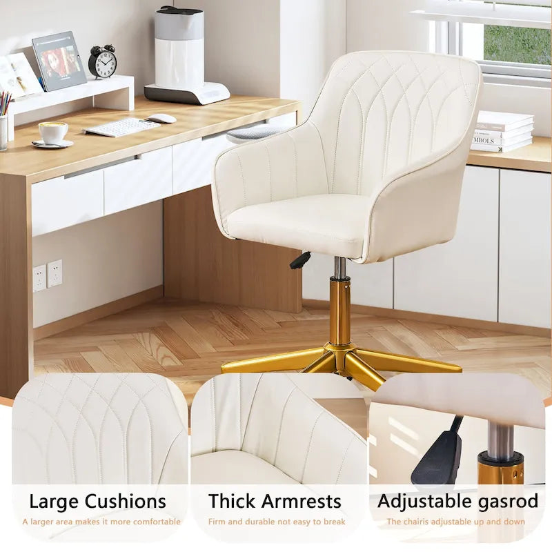 Chaise de bureau moderne, réglable en hauteur, pivotante à 360° avec piètement en métal