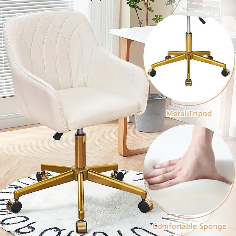 Chaise de bureau moderne, réglable en hauteur, pivotante à 360° avec piètement en métal