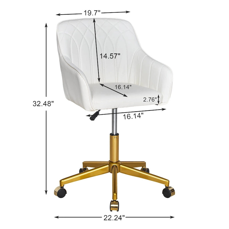Chaise de bureau moderne, réglable en hauteur, pivotante à 360° avec piètement en métal