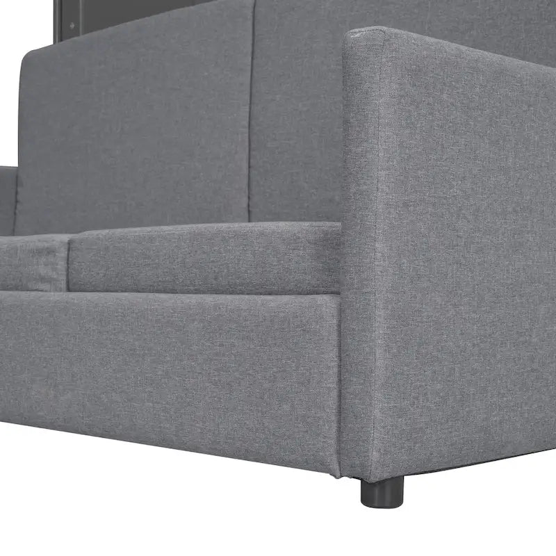 Lit escamotable multifonctionnel Queen Size avec coussin et espace de rangement pour chambre à coucher