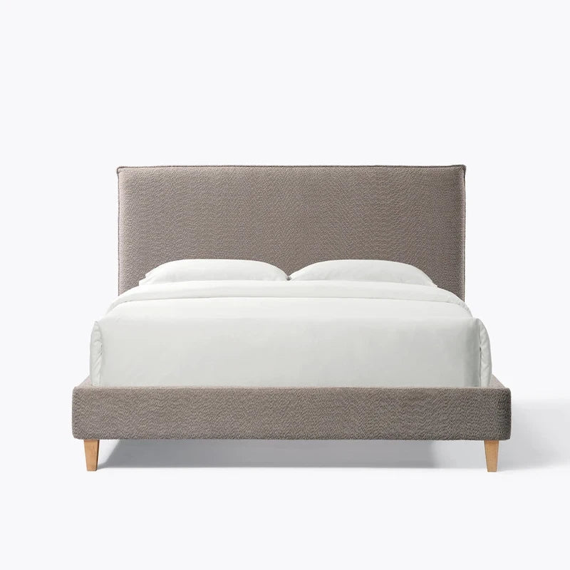 Queen Size Boucle Upholstered Platform Bed