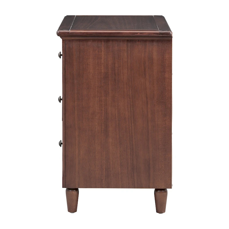 Table de chevet à 3 tiroirs, meuble de rangement en bois