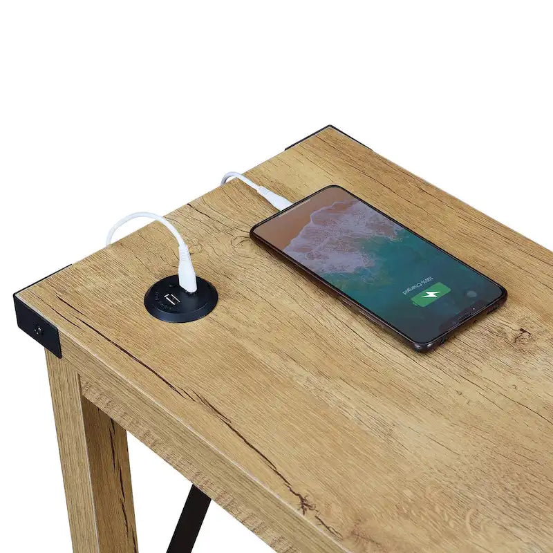 Table de chevet avec station de charge et étagère