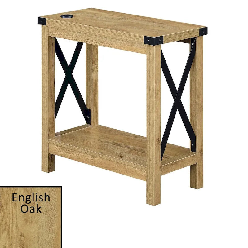 Table de chevet avec station de charge et étagère