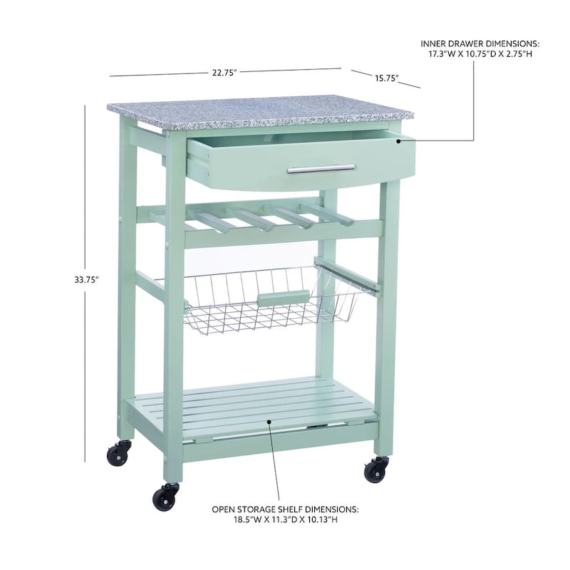 Desserte de cuisine mobile compacte