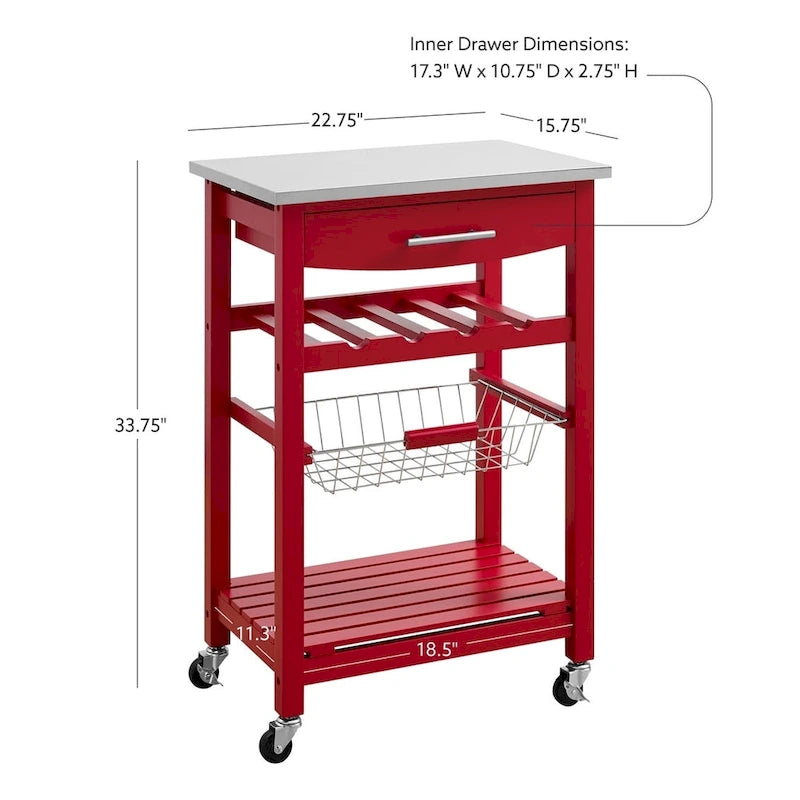 Desserte de cuisine mobile compacte