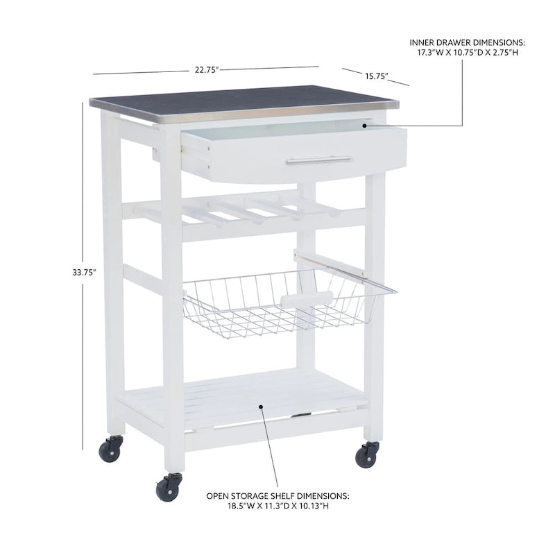 Desserte de cuisine mobile compacte