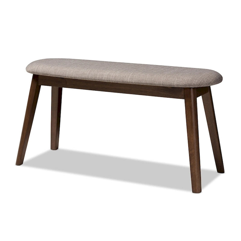 Banc rembourré en tissu style milieu du siècle