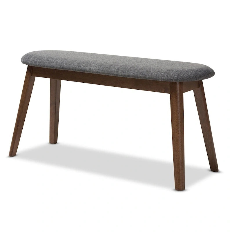 Banc rembourré en tissu style milieu du siècle