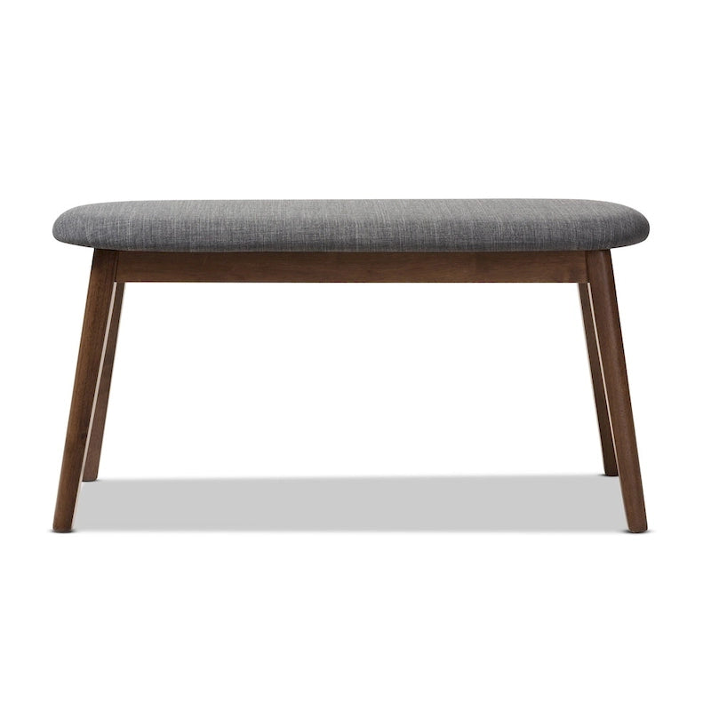 Banc rembourré en tissu style milieu du siècle