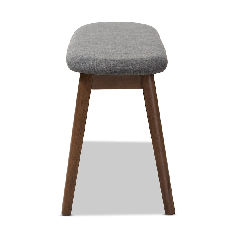 Banc rembourré en tissu style milieu du siècle