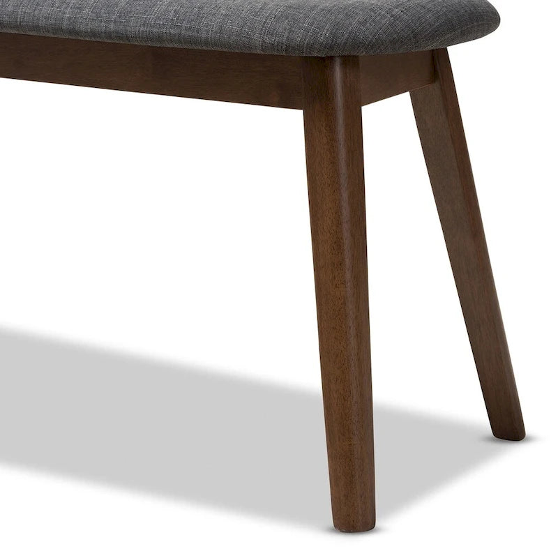 Banc rembourré en tissu style milieu du siècle