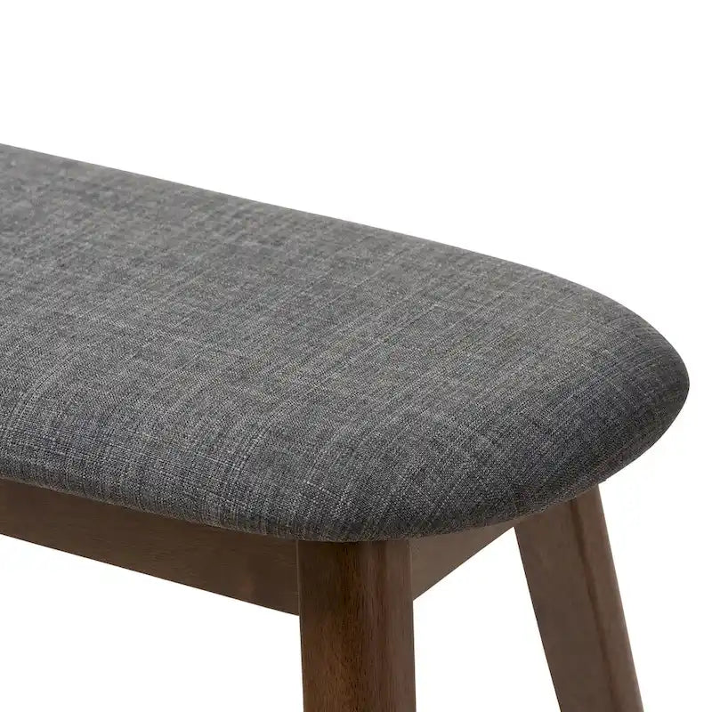 Banc rembourré en tissu style milieu du siècle