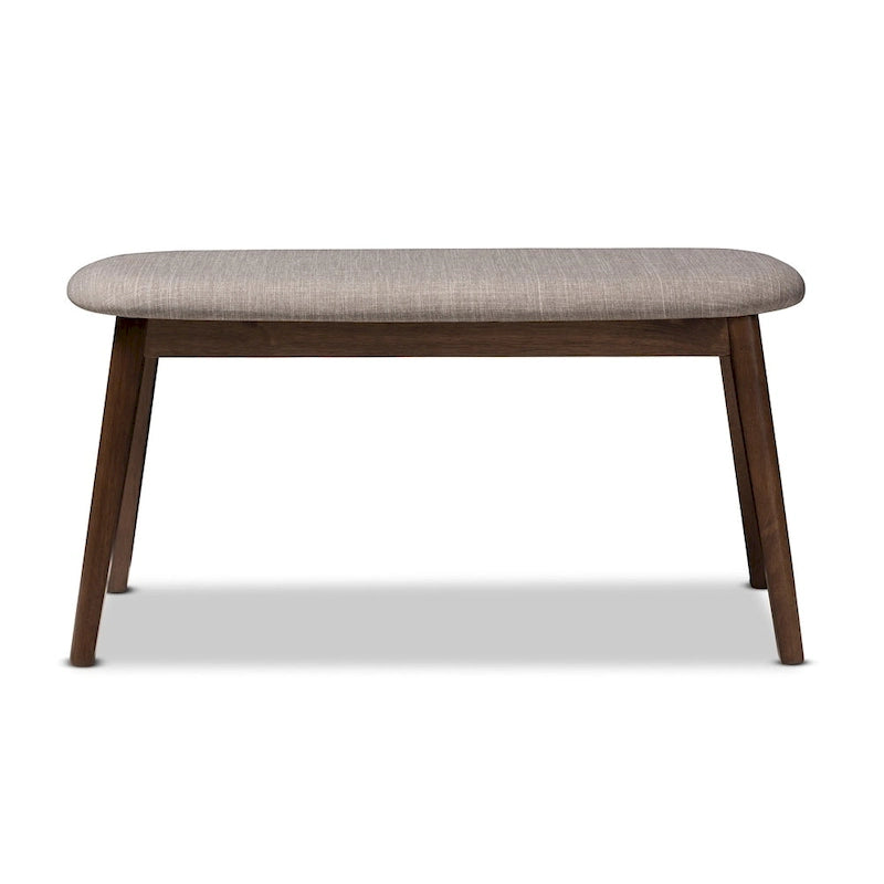 Banc rembourré en tissu style milieu du siècle