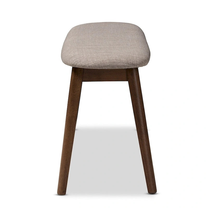 Banc rembourré en tissu style milieu du siècle