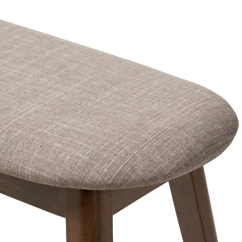 Banc rembourré en tissu style milieu du siècle