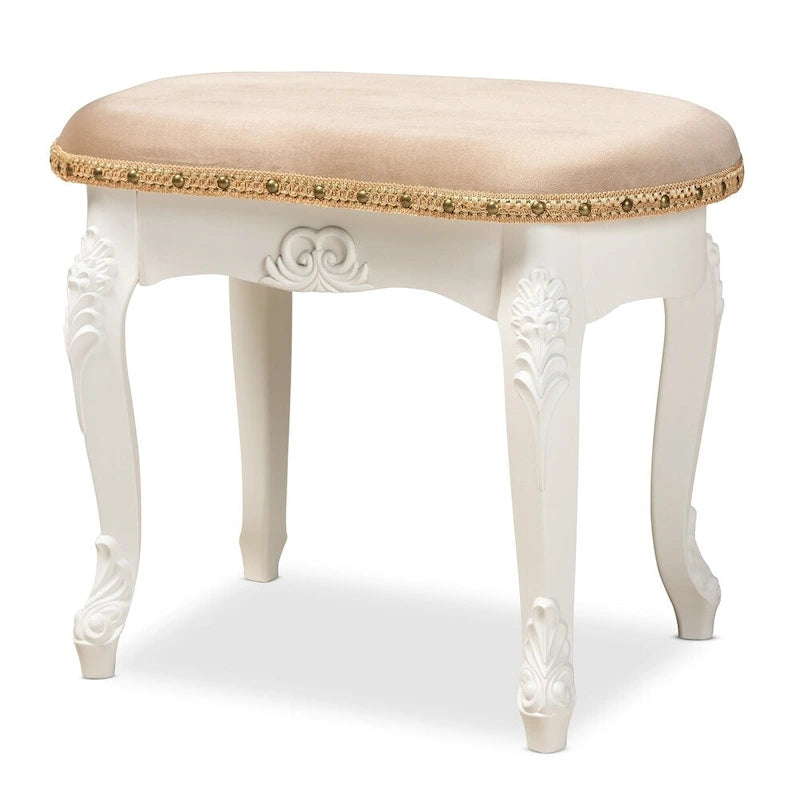 Pouf de coiffeuse traditionnel au style champêtre français