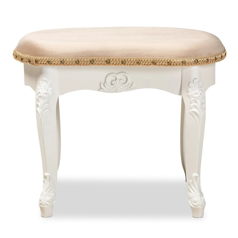 Pouf de coiffeuse traditionnel au style champêtre français
