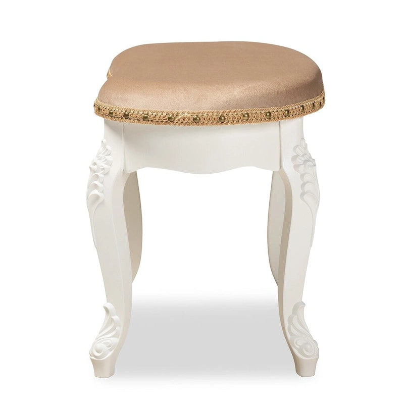 Pouf de coiffeuse traditionnel au style champêtre français