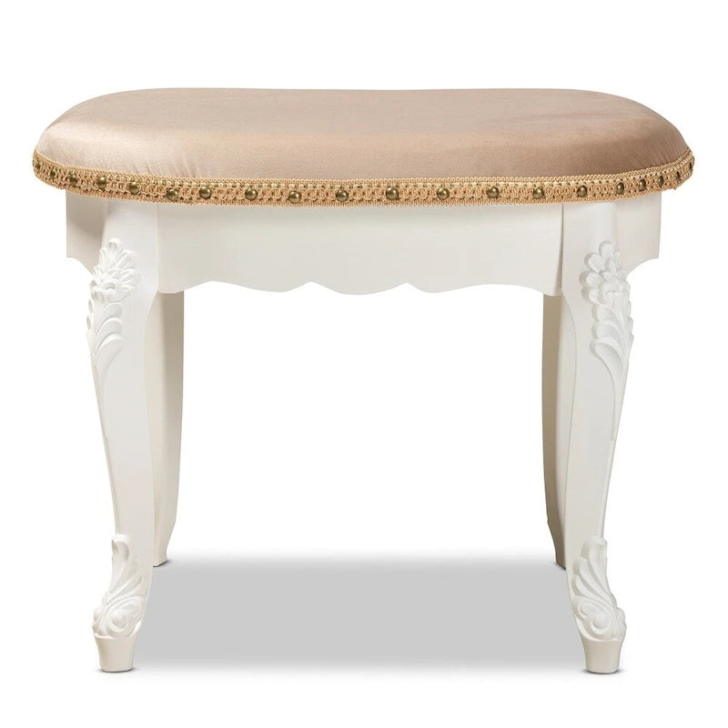 Pouf de coiffeuse traditionnel au style champêtre français