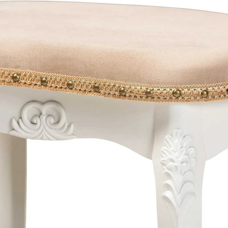 Pouf de coiffeuse traditionnel au style champêtre français