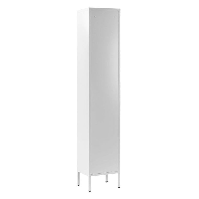 Armoire en métal blanc de 71 pouces avec porte vitrée