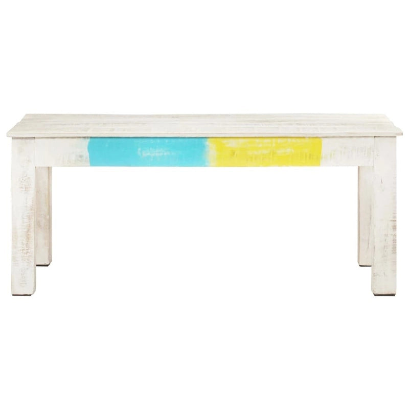 Table basse blanc 43,3x23,6x17,7 po bois de manguier massif