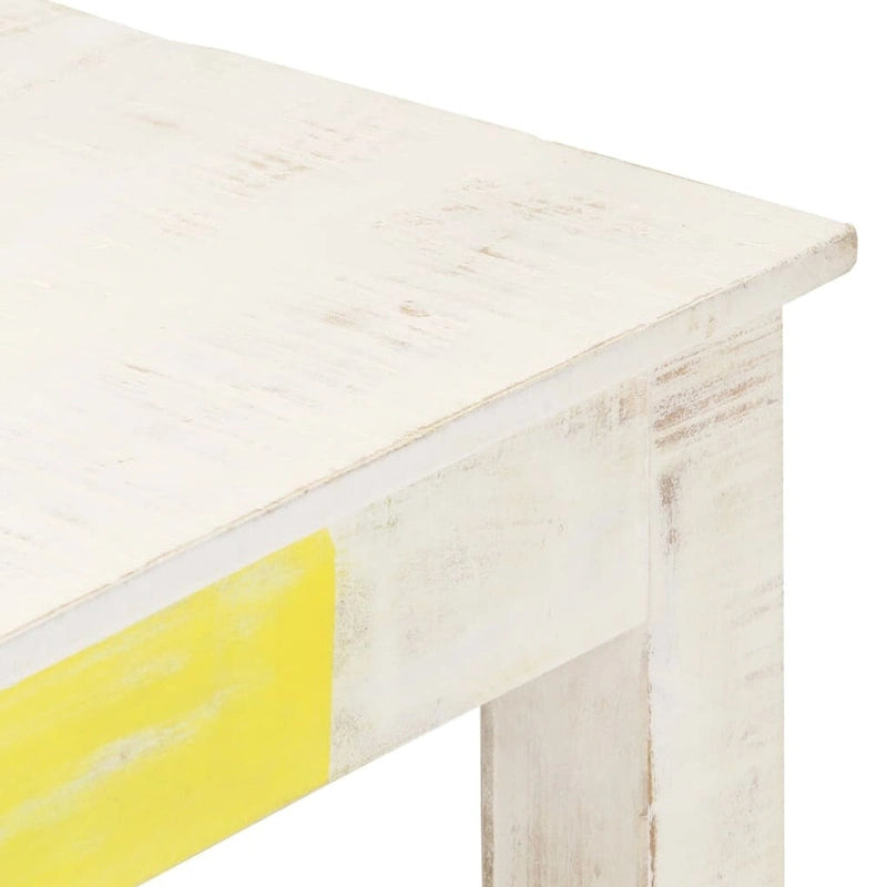 Table basse blanc 43,3x23,6x17,7 po bois de manguier massif