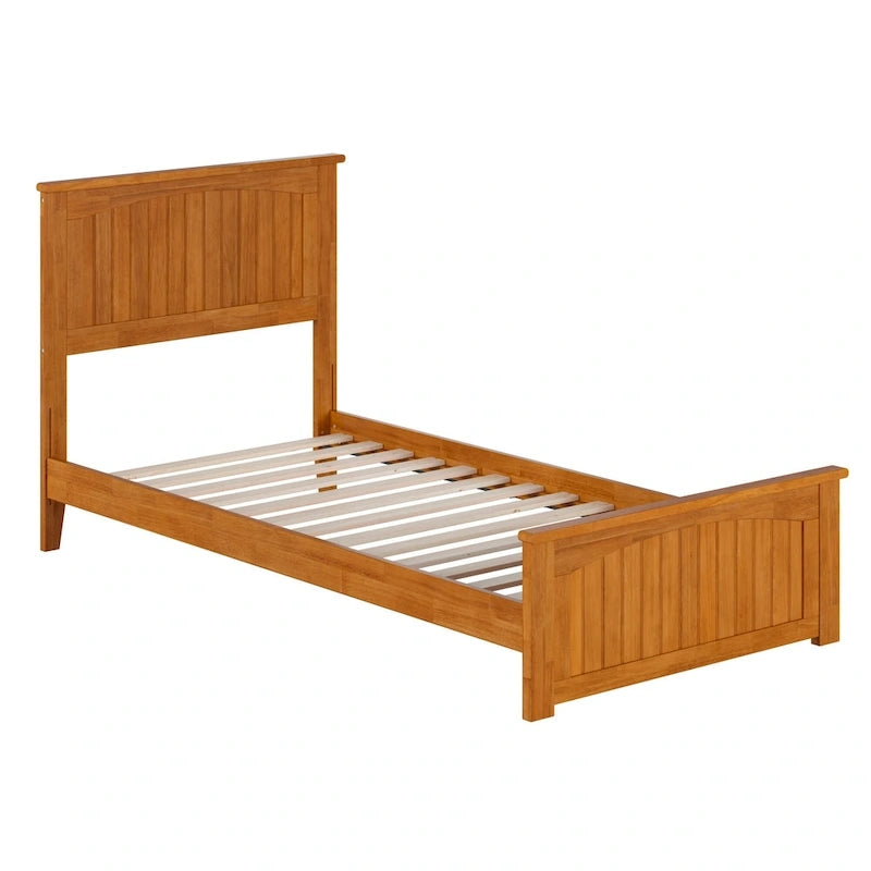 Lit plateforme bas avec pied de lit assorti