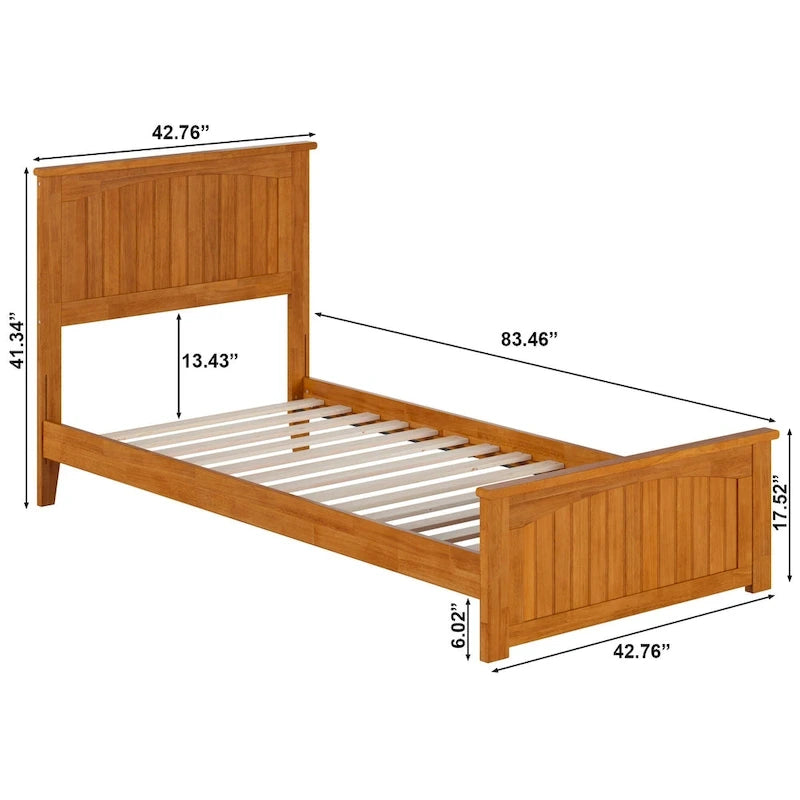 Lit plateforme bas avec pied de lit assorti