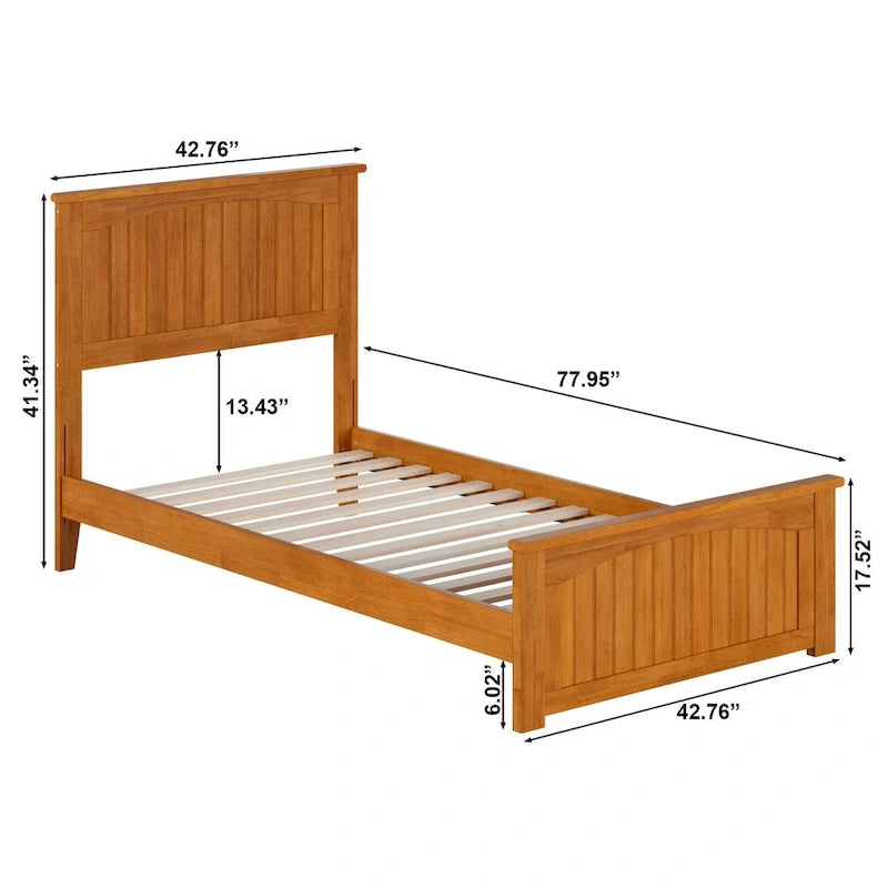 Lit plateforme bas avec pied de lit assorti