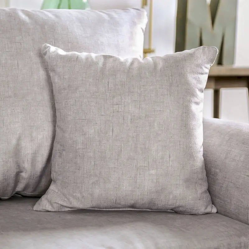 Canapé rembourré en tissu gris clair contemporain