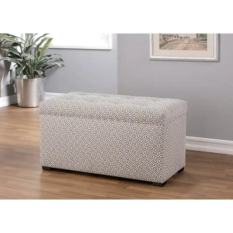 Banc coffre de rangement de salon de style transitionnel